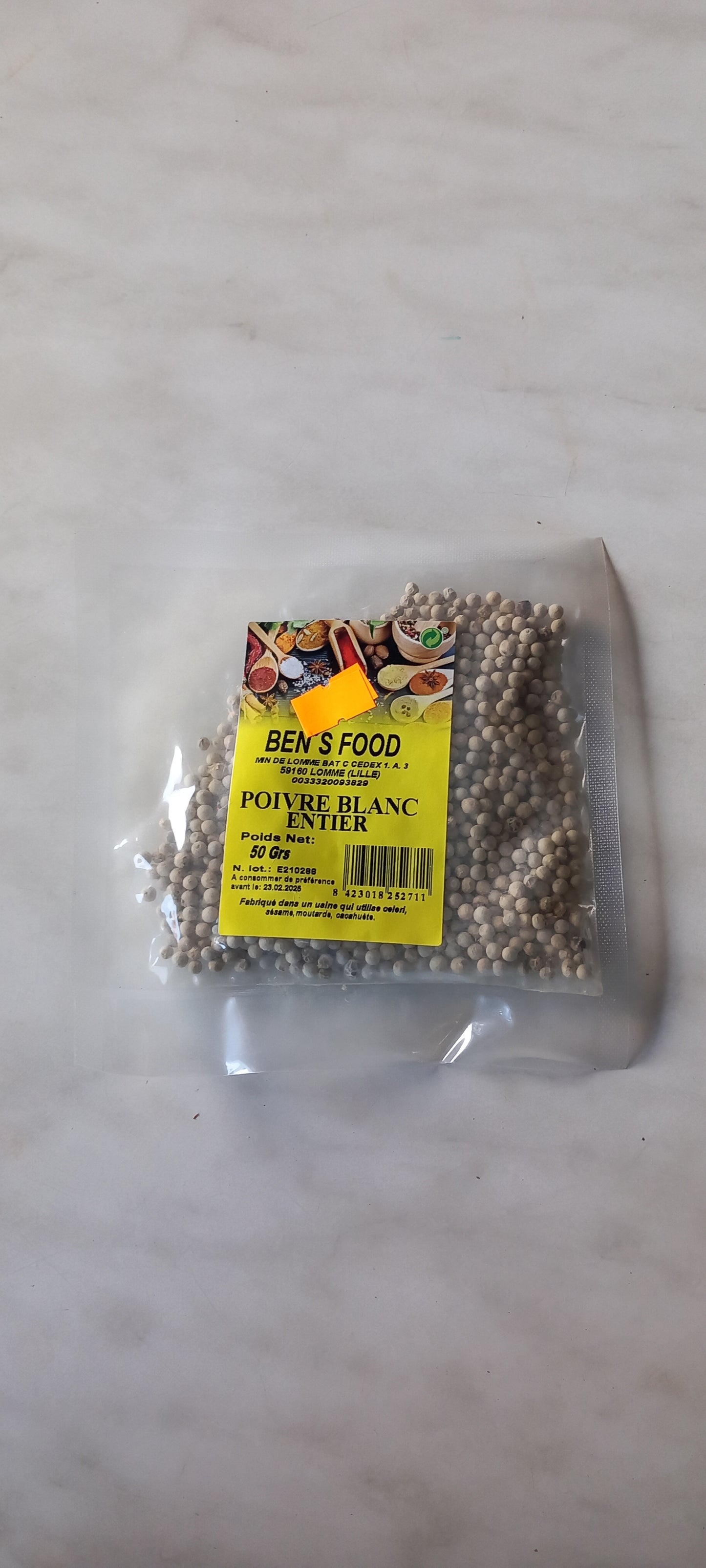 Poivre blanc en grain 50g