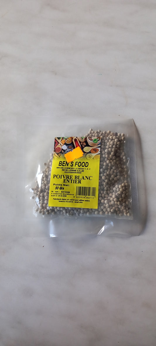 Poivre blanc en grain 50g