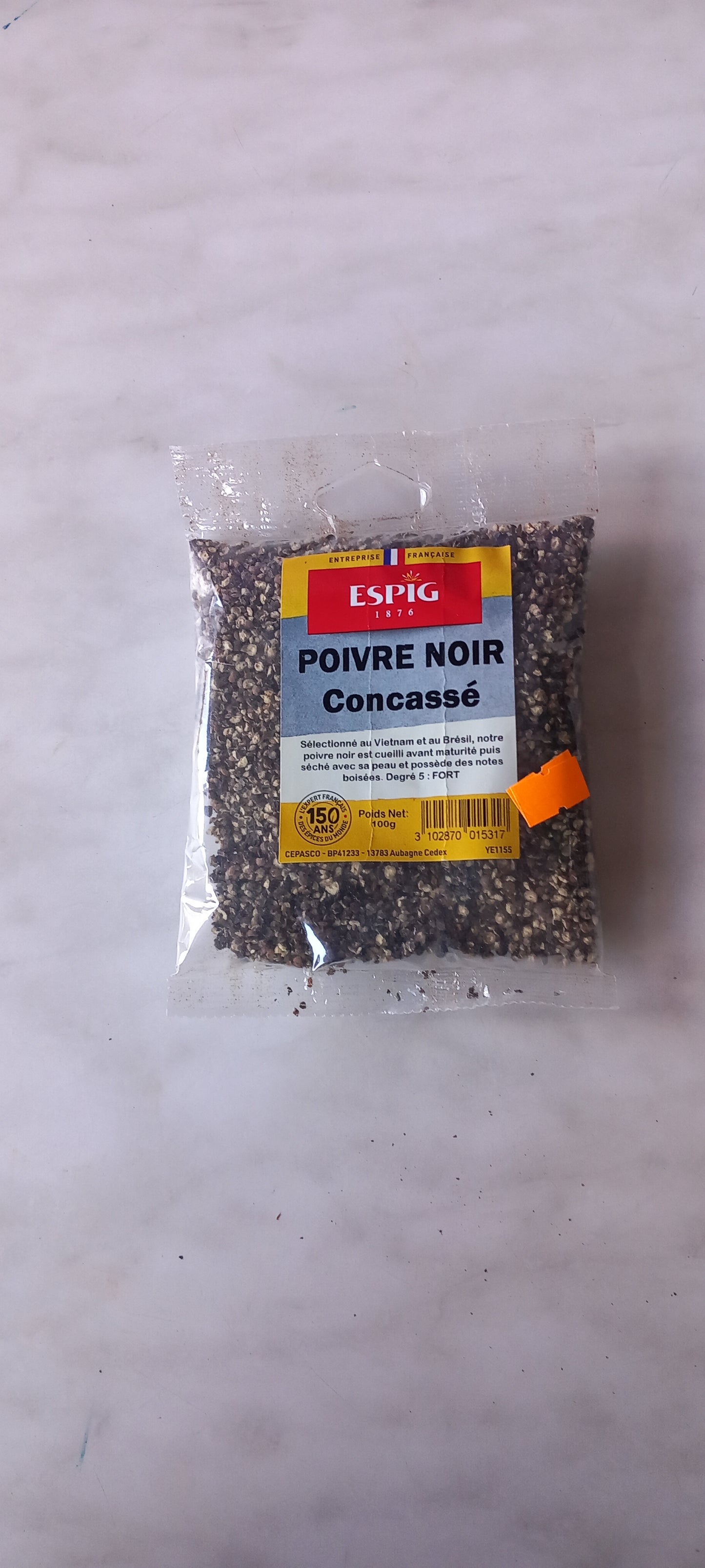 Poivre noir concassé 100g