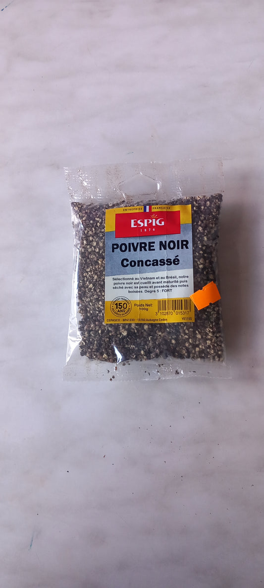 Poivre noir concassé 100g